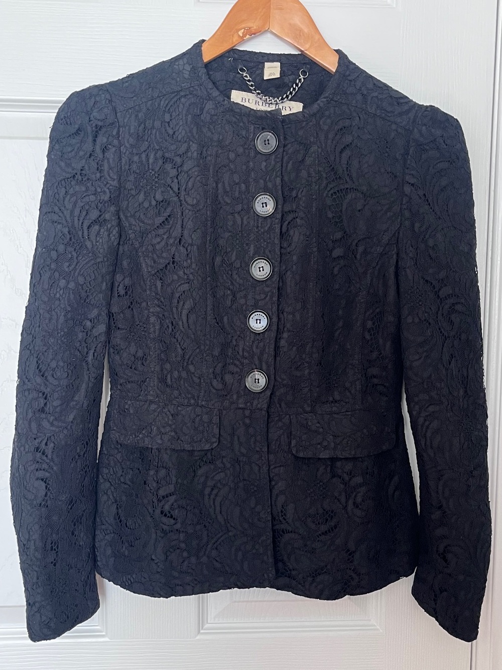 Burberry London Black Lace Women's Peplum Jacket
